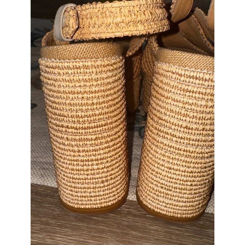 Castaner Espadrille Platform Sandals Woven Raffia‎ Heels Summer Size 39